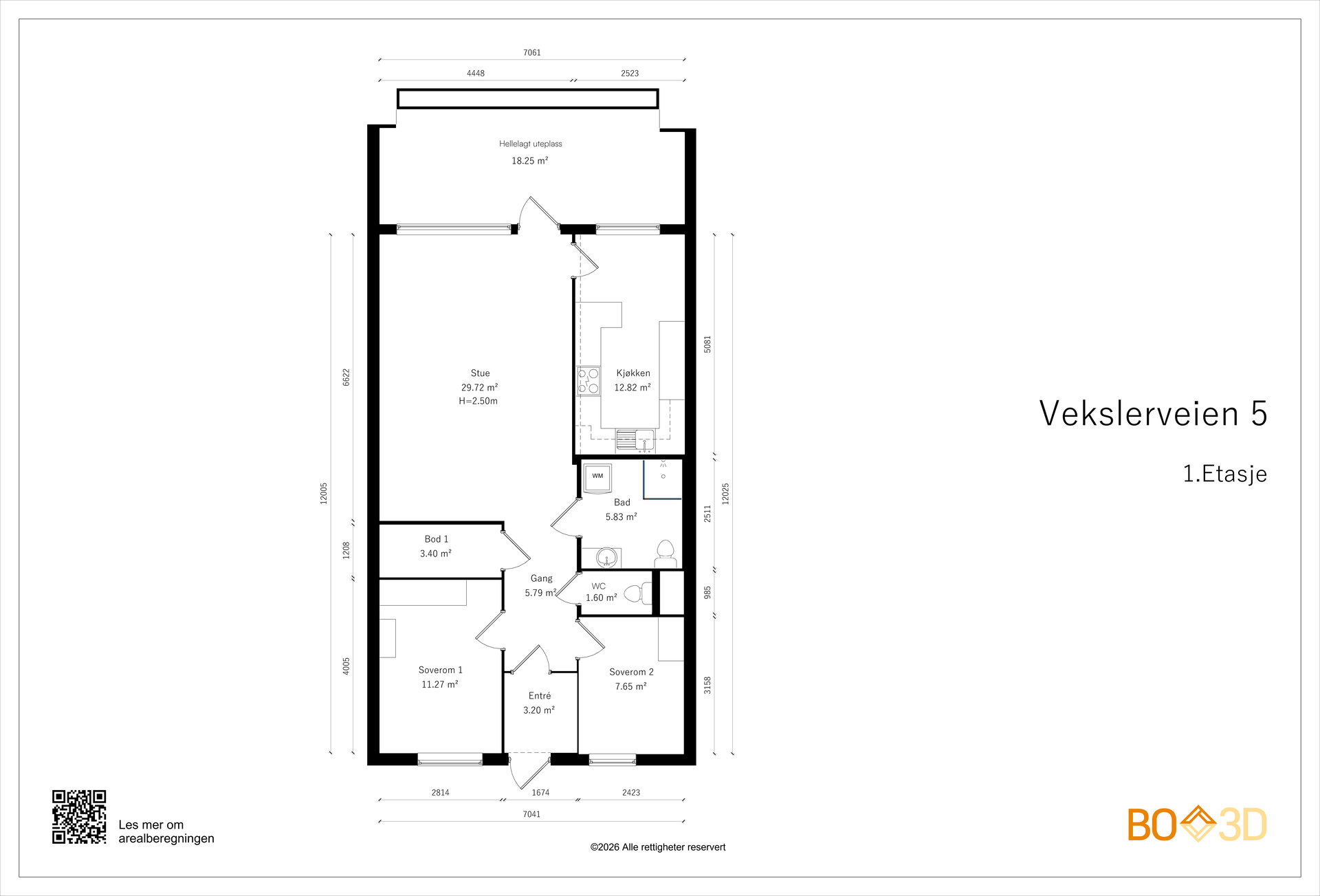 Målsatt plantegning.. Bilde nummer 3 av 3